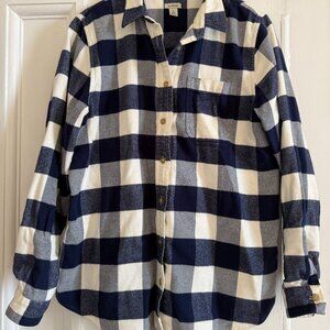 Womens L.L.Bean Organic Flannel Shirt Plaid